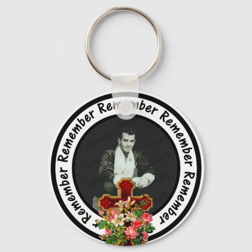 Remember Loved One Frame Circle Add Your Photo Keychain
