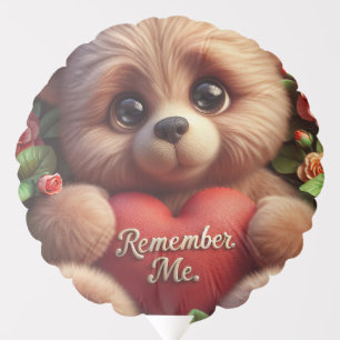 Remember Me, Teddy with a Big Heart, by Natasha Us Balloon