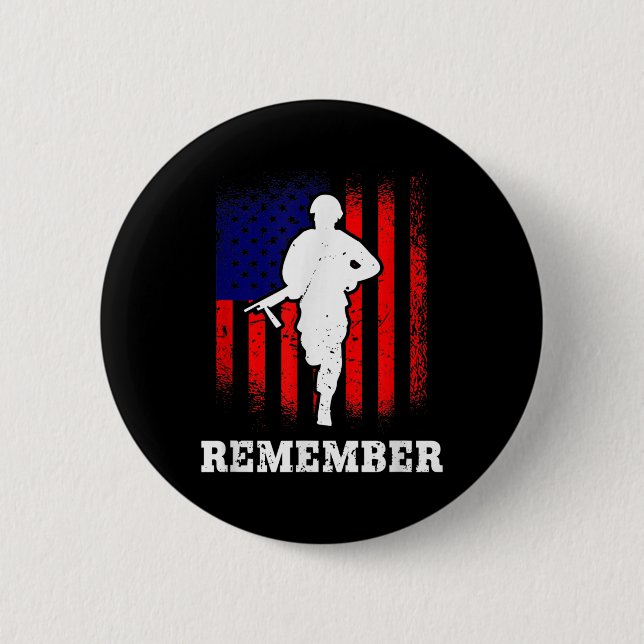 Remember Memorial Day  Button (Front)
