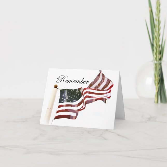 Remember  Memorial Day - Crosses Within Old Glory Card (Front)
