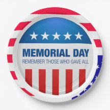 Remember Memorial Day Party Plates