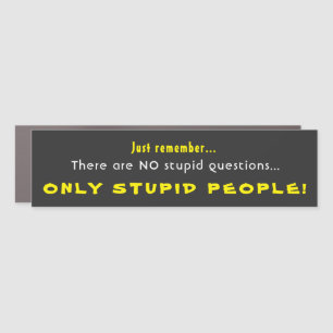 Remember No Stupid Questions Only Stupid People Car Magnet