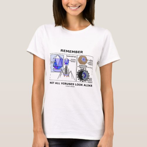 Remember Not All Viruses Look Alike Virology T_Shirt