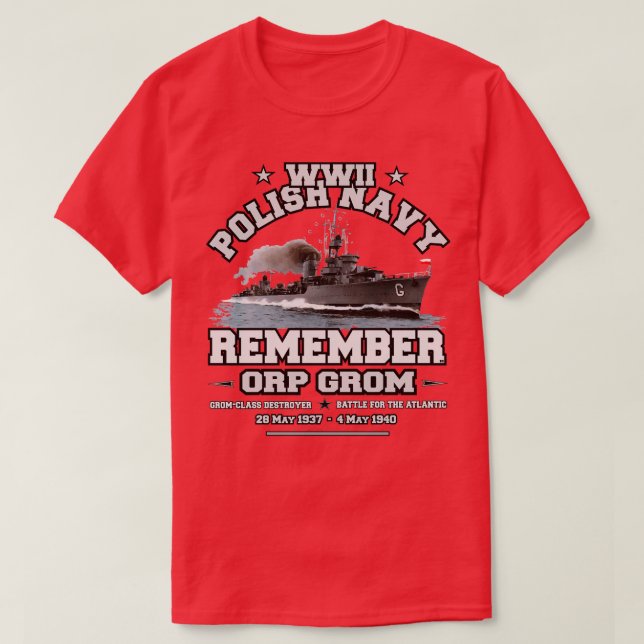 REMEMBER ORP GROM Polish Navy T-Shirt (Design Front)