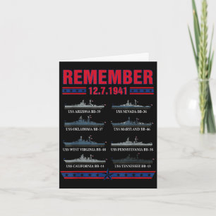 Remember pearl harbor memorial day december 7th card