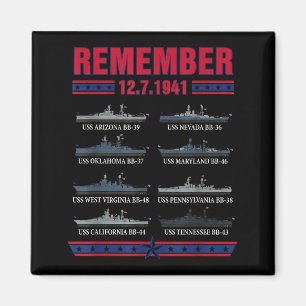 Remember pearl harbor memorial day december 7th magnet