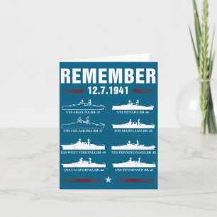 Remember Pearl Harbor Memorial Day Illustration Card