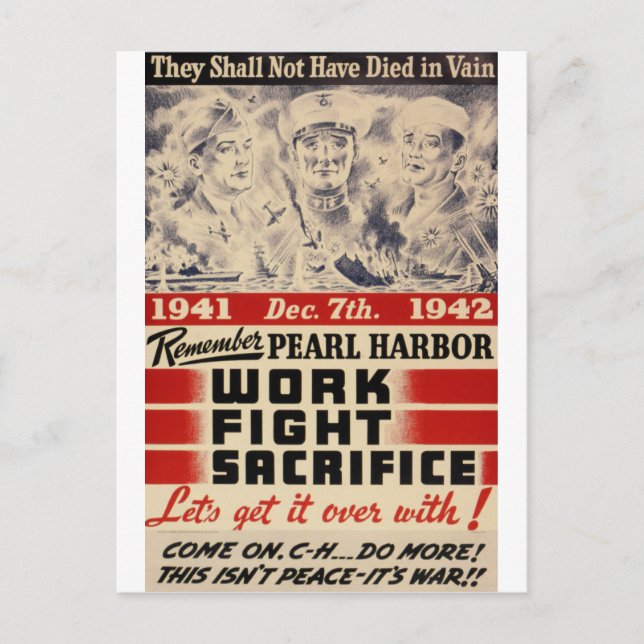 Remember Pearl Harbor Postcard (Front)