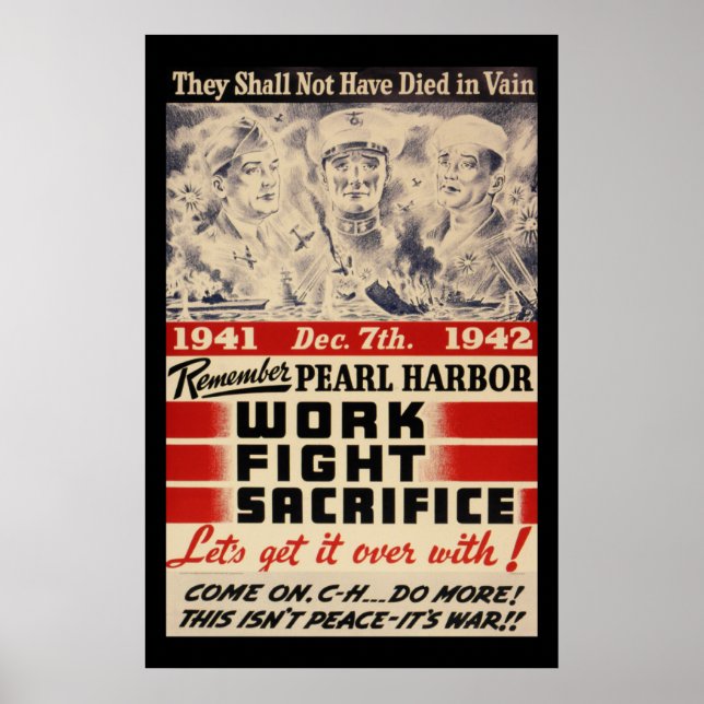 Remember Pearl Harbor Poster (Front)