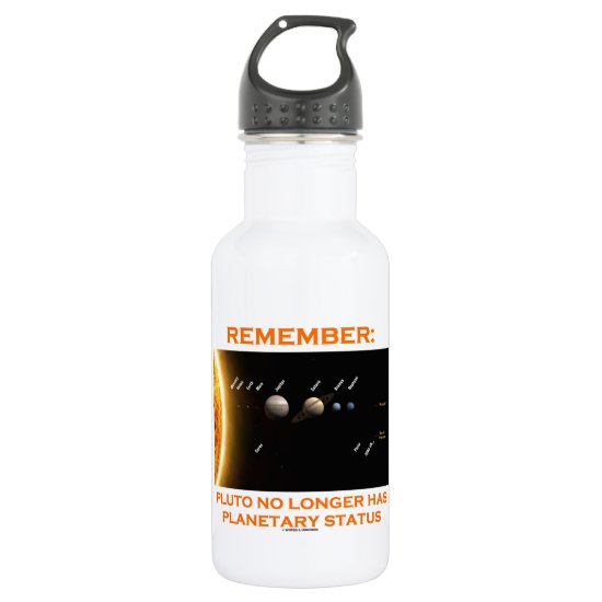 Remember: Pluto No Longer Has Planetary Status Water Bottle