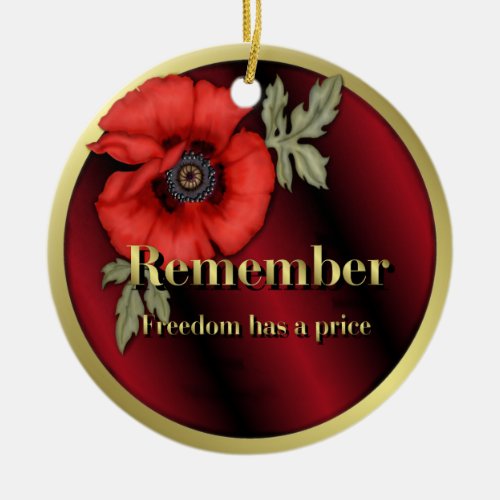 Remember Poppy Ceramic Ornament