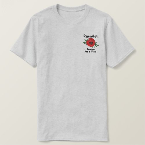Remember Poppy _ Customize Embroidered T_Shirt