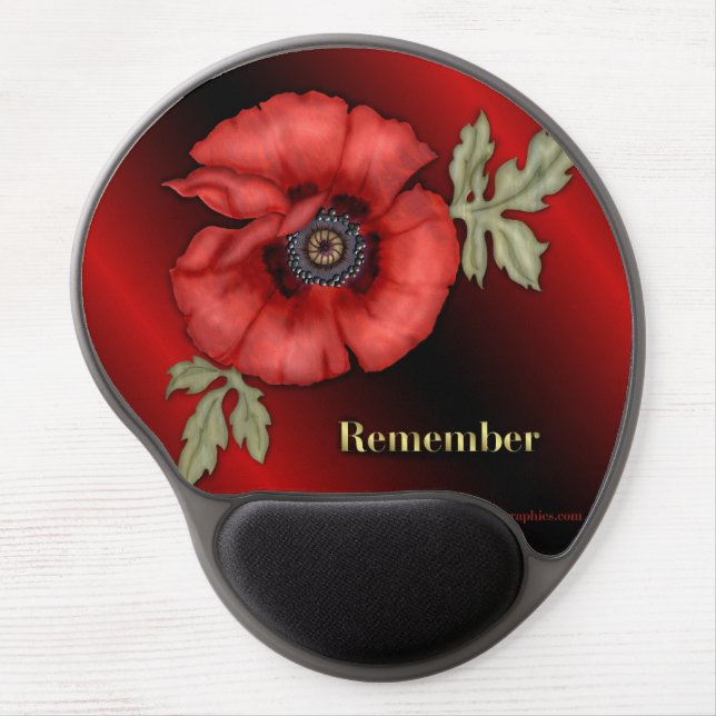 Remember Poppy Gel Mouse Pad (Front)