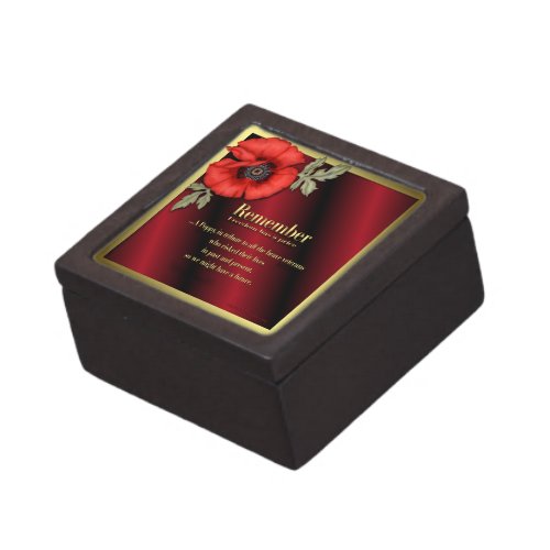 Remember Poppy Jewelry Box