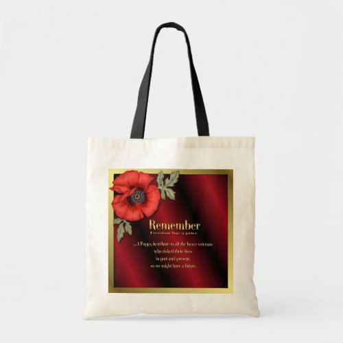 Remember Poppy Tote Bag