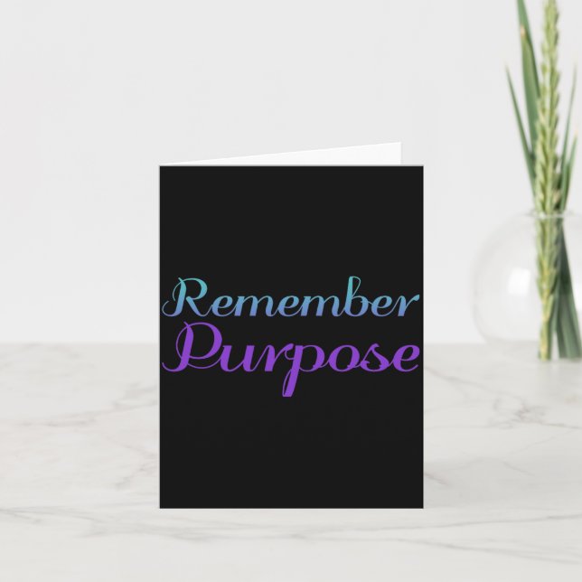 Remember Purpose Suicide Prevention Awareness Card (Front)