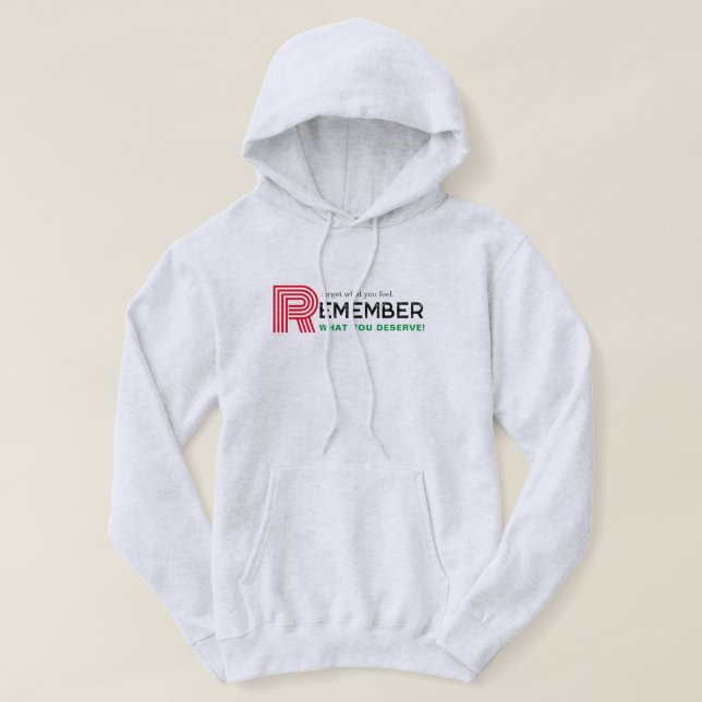 Remember Quote Red Black Green Grey Men's Hoodie (Design Front)