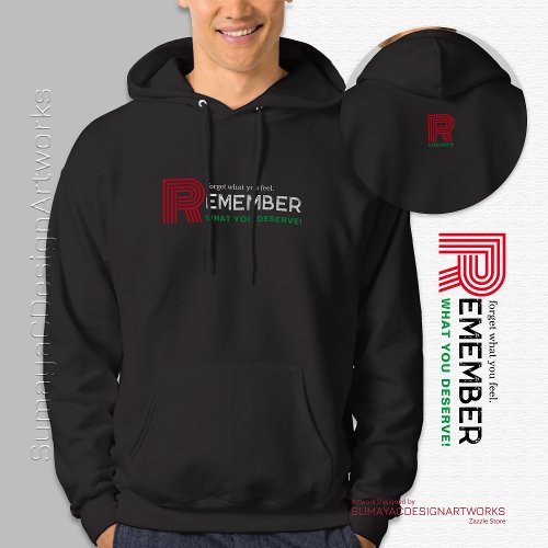 Remember Quote Red Green  Black Mens Hoodie