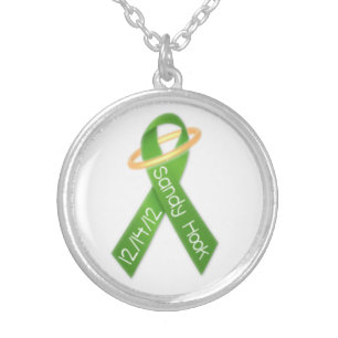 Remember Sandy hook 12/14/12 green ribbon necklace