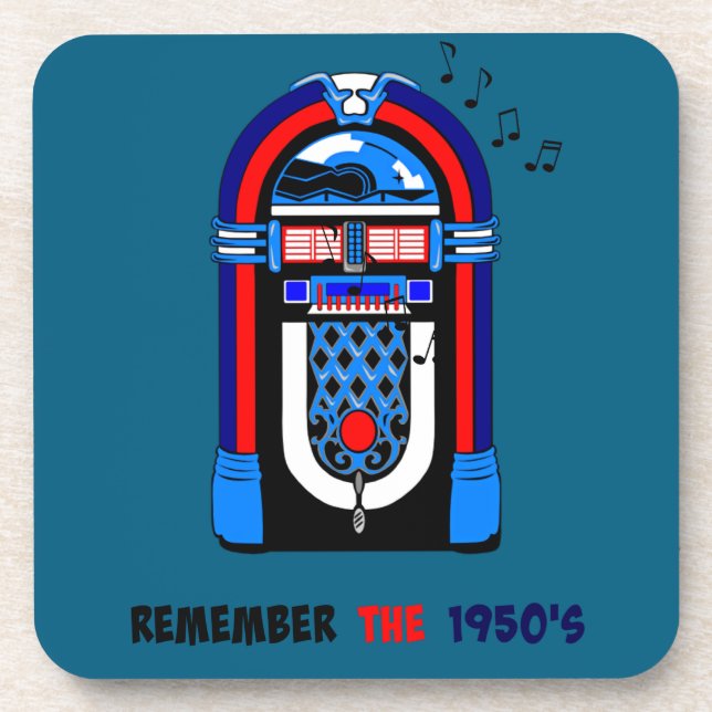 Remember the 1950, Jukebox, Beverage Coaster (Front)