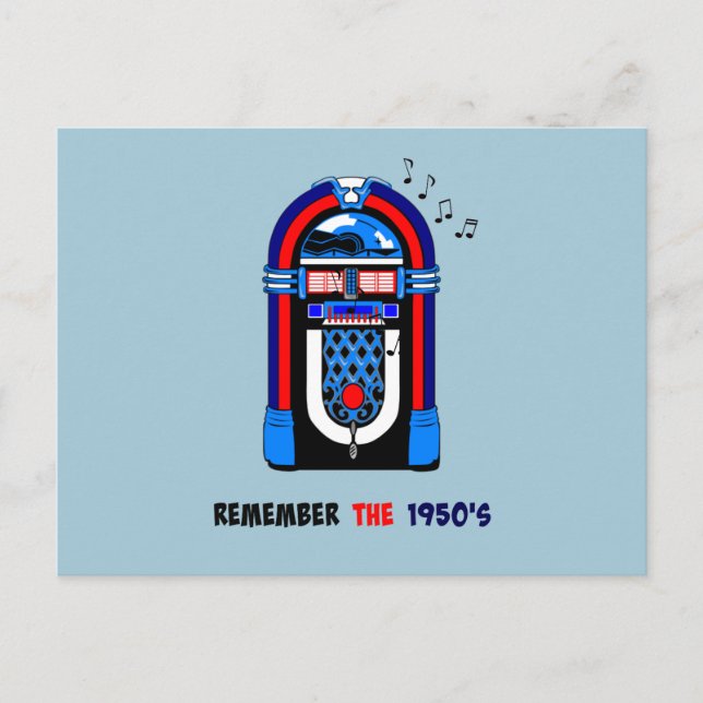 Remember the 1950's, American Jukebox Postcard (Front)