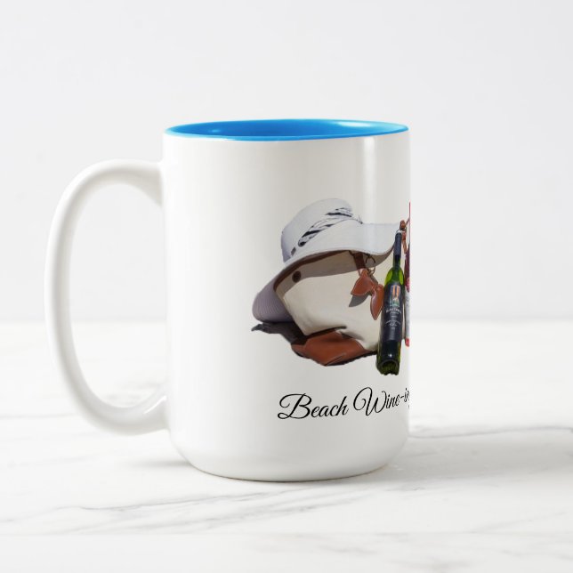 remember the beach...and wine Two-Tone coffee mug (Left)