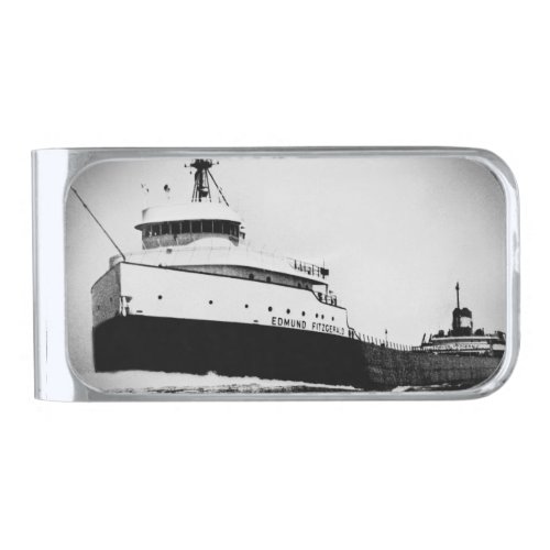 Remember the Crew of the Edmund Fitzgerald Silver Finish Money Clip