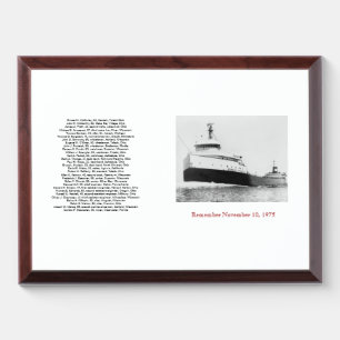 Remember: The Edmund Fitzgerald feat. Crew Names Award Plaque