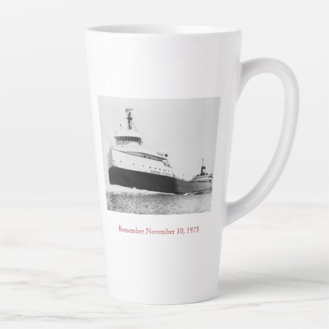 Remember: The Edmund Fitzgerald feat. Crew Names Latte Mug (Right)