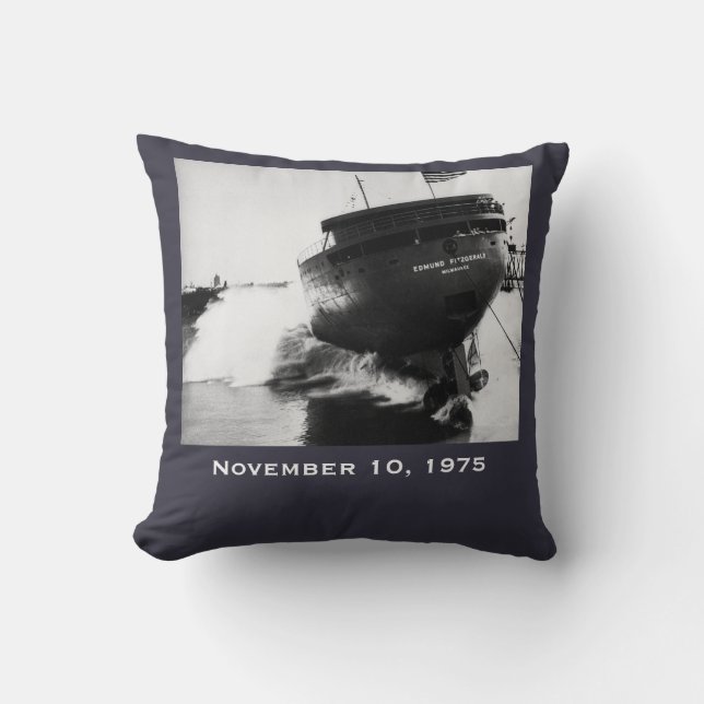 Remember the Edmund Fitzgerald Throw Pillow (Front)