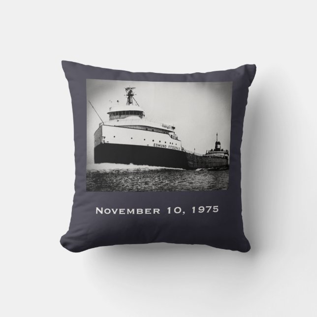Remember the Edmund Fitzgerald Throw Pillow (Front)