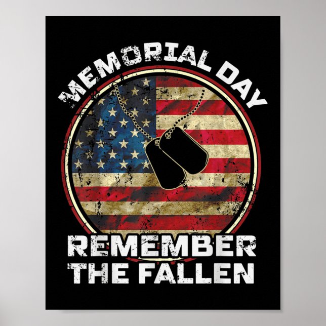 Remember The Fallen Veteran Military Happy Memoria Poster (Front)