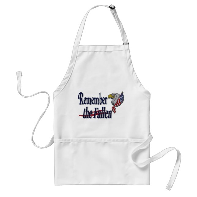 Remember the Fallen with Eagle and Flag Adult Apron (Front)