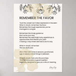 Remember The Favor - Grace Filled Uplifting Poem Poster