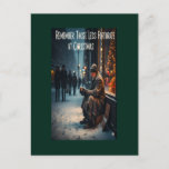 REMEMBER THE LESS FORTUNATE AT CHRISTMAS POSTCARD