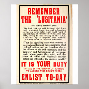 Remember the 'Lusitania'_Propaganda Poster