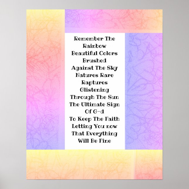 Remember The Rainbow Poster (Front)