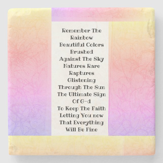 Remember The Rainbow Stone Coaster (Front)