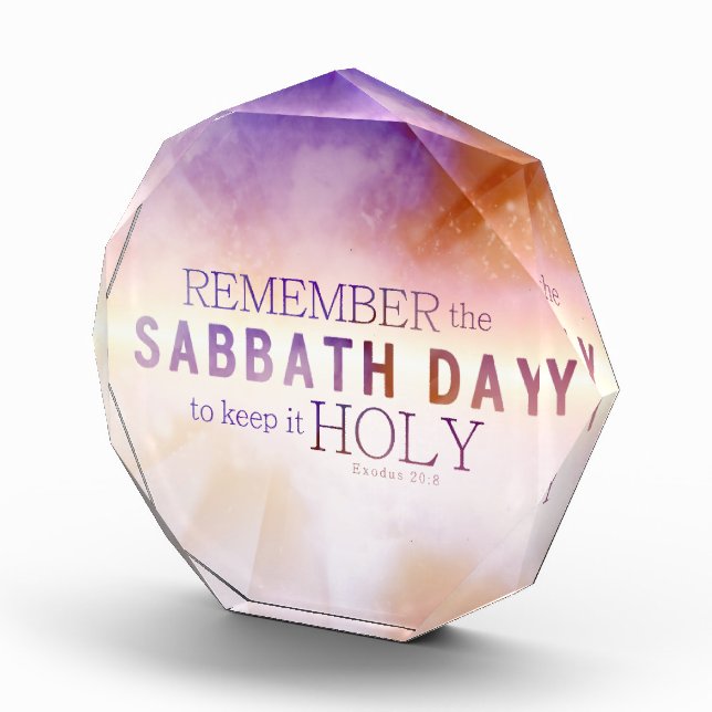 Remember the Sabbath Day 10 Commandments Award (Right)
