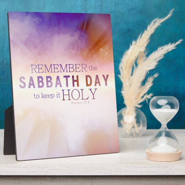 Remember the Sabbath Day 10 Commandments Plaque (Side)