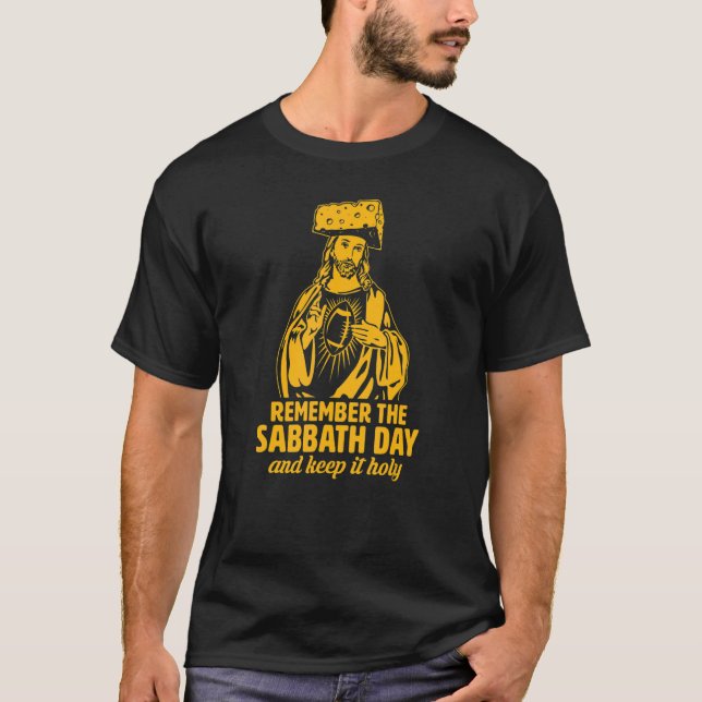 Remember the Sabbath Day u2013 Football T-Shirt (Front)