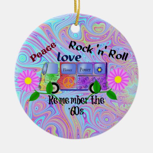Remember the Sixties psychedelic design Ceramic Ornament