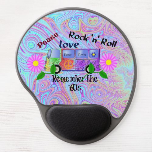 Remember the Sixties psychedelic design Gel Mouse Pad
