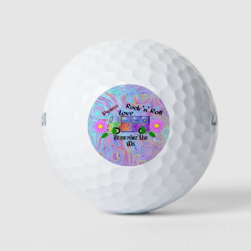 Remember the Sixties psychedelic design Golf Balls