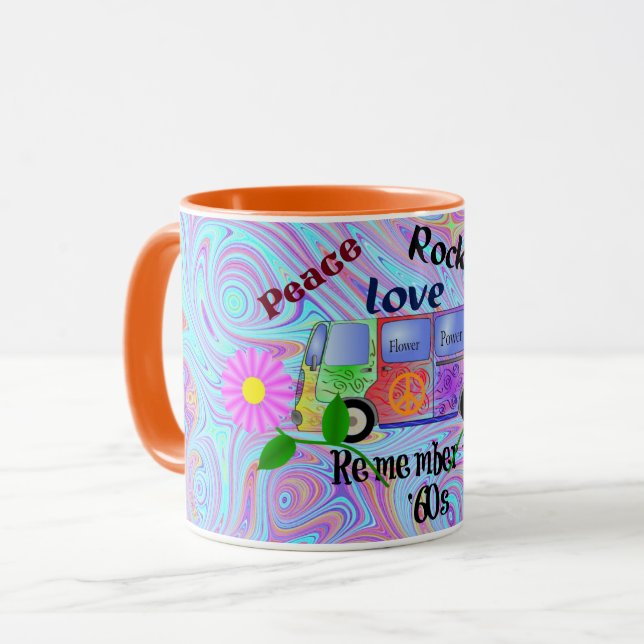 Remember the Sixties, psychedelic design, Mug (Front Left)