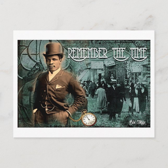 Remember The Time Blak Vintage postcard (Front)