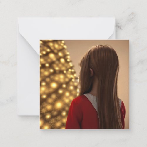 Remember the Wonder Girl Looking at Tree Holiday Note Card