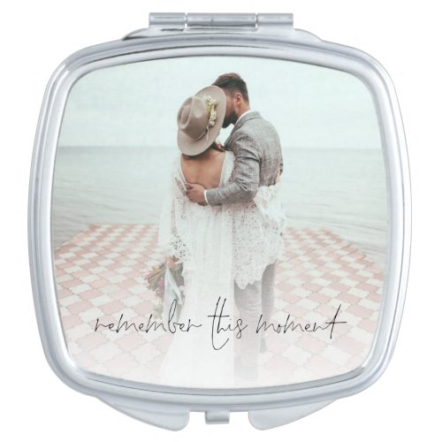 Remember This Moment Photo Newlywed Keepsake Compact Mirror