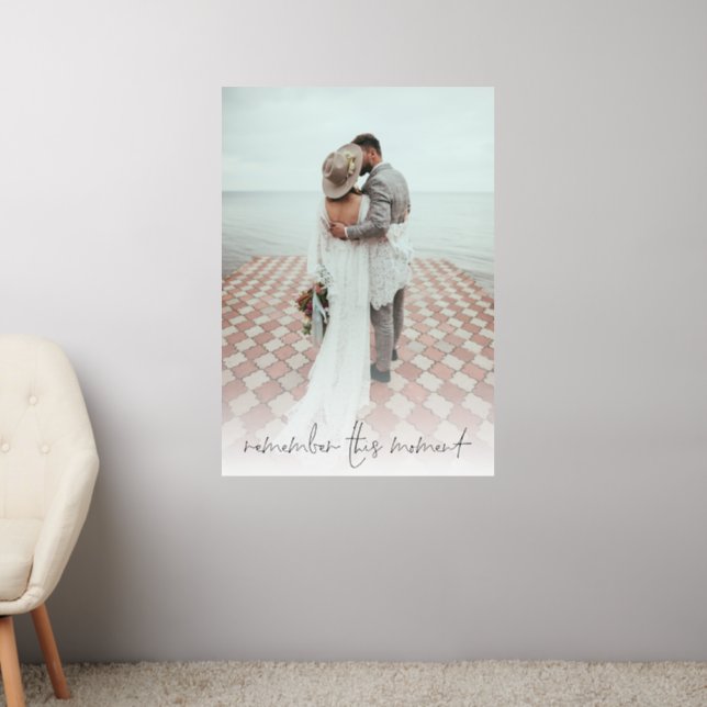 Remember This Moment Photo Romantic Newlyweds Wall Decal (Living Room 2)
