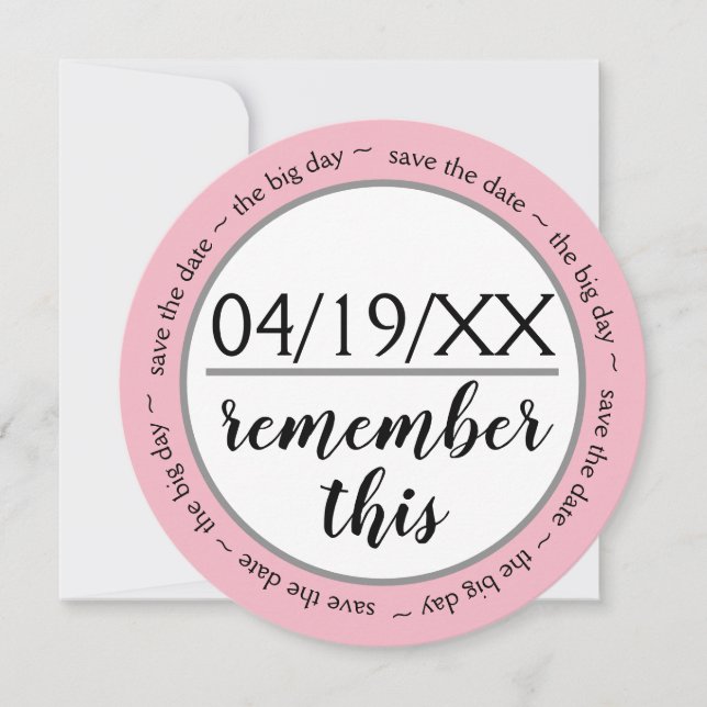 Remember This Pink - Save the Date (Front)